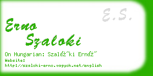 erno szaloki business card